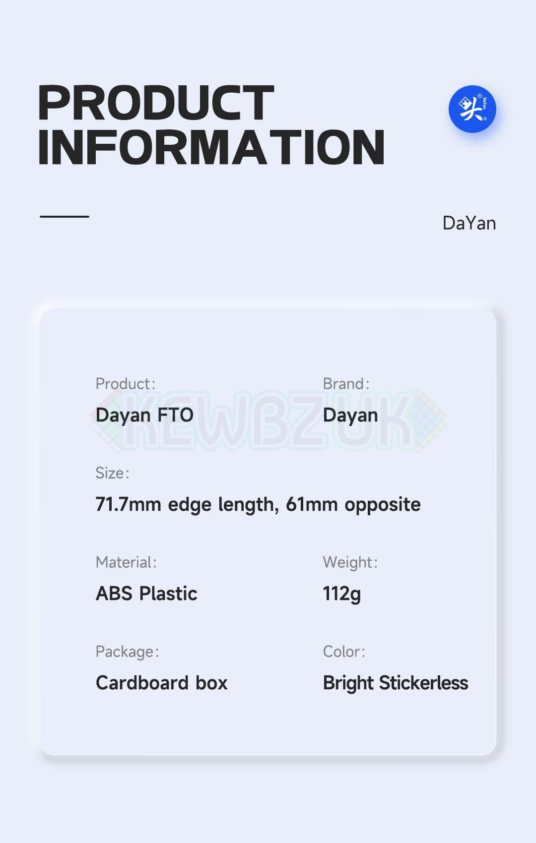 DaYan FTO (Magnétique, Noyau sphérique)