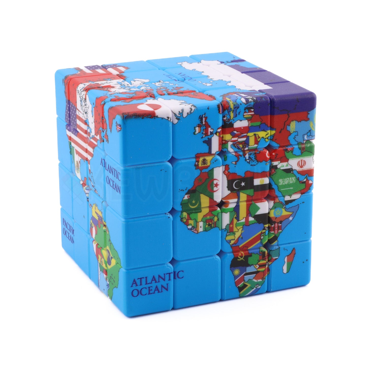 World Map 4x4 Cube (Flags)