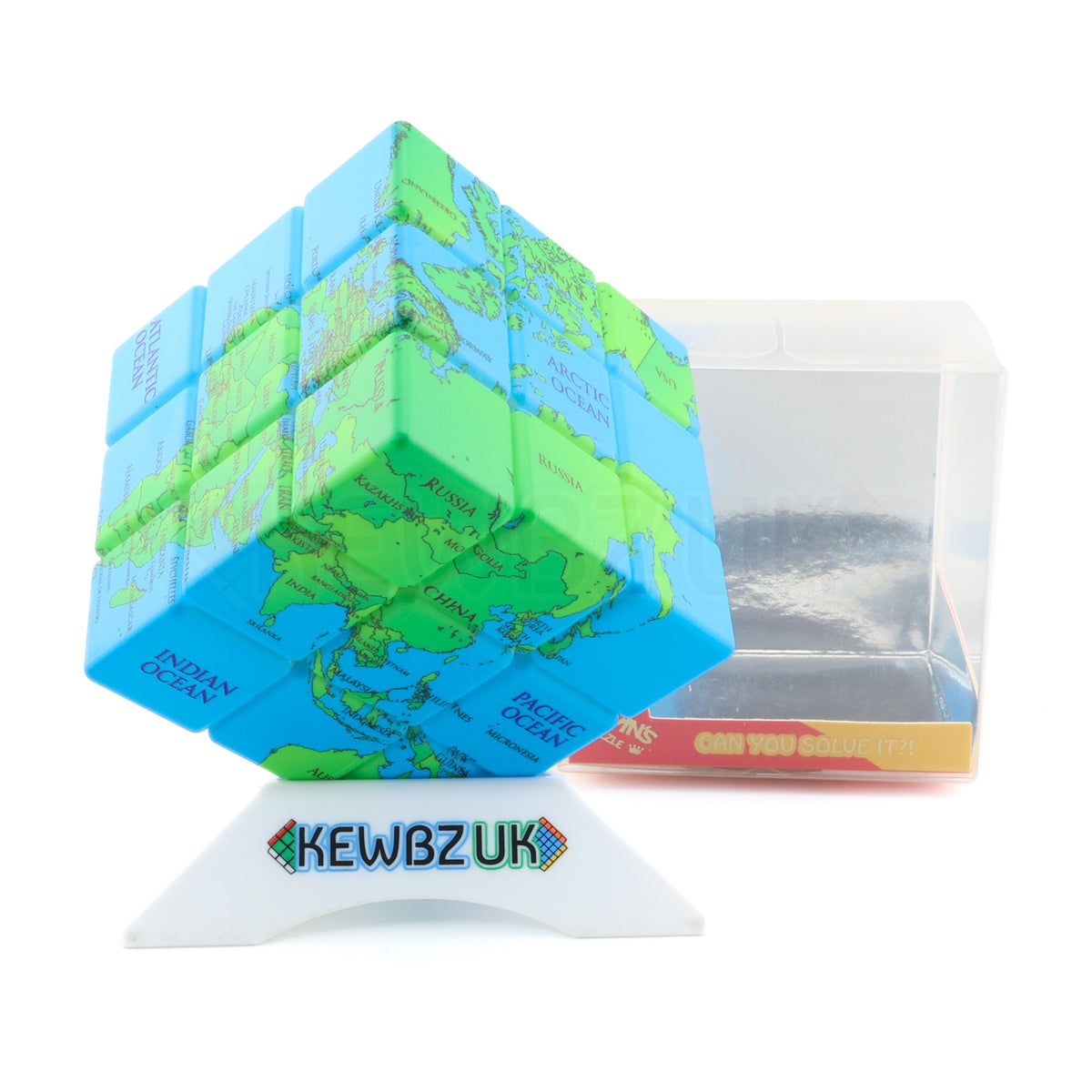 World Map 3x3 Cube (Borders)