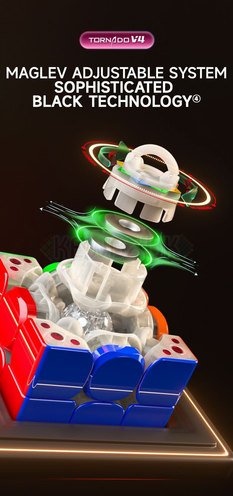 QiYi XMD 3x3 Tornado V4 Flagship (Magnetic, Ball-Core)
